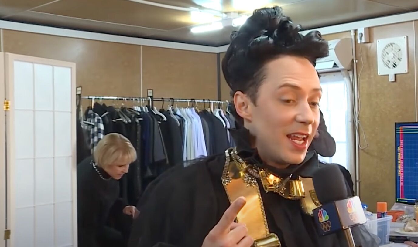 Olympic athlete turned NBC announcer Johnny Weir gets ready before a broadcast