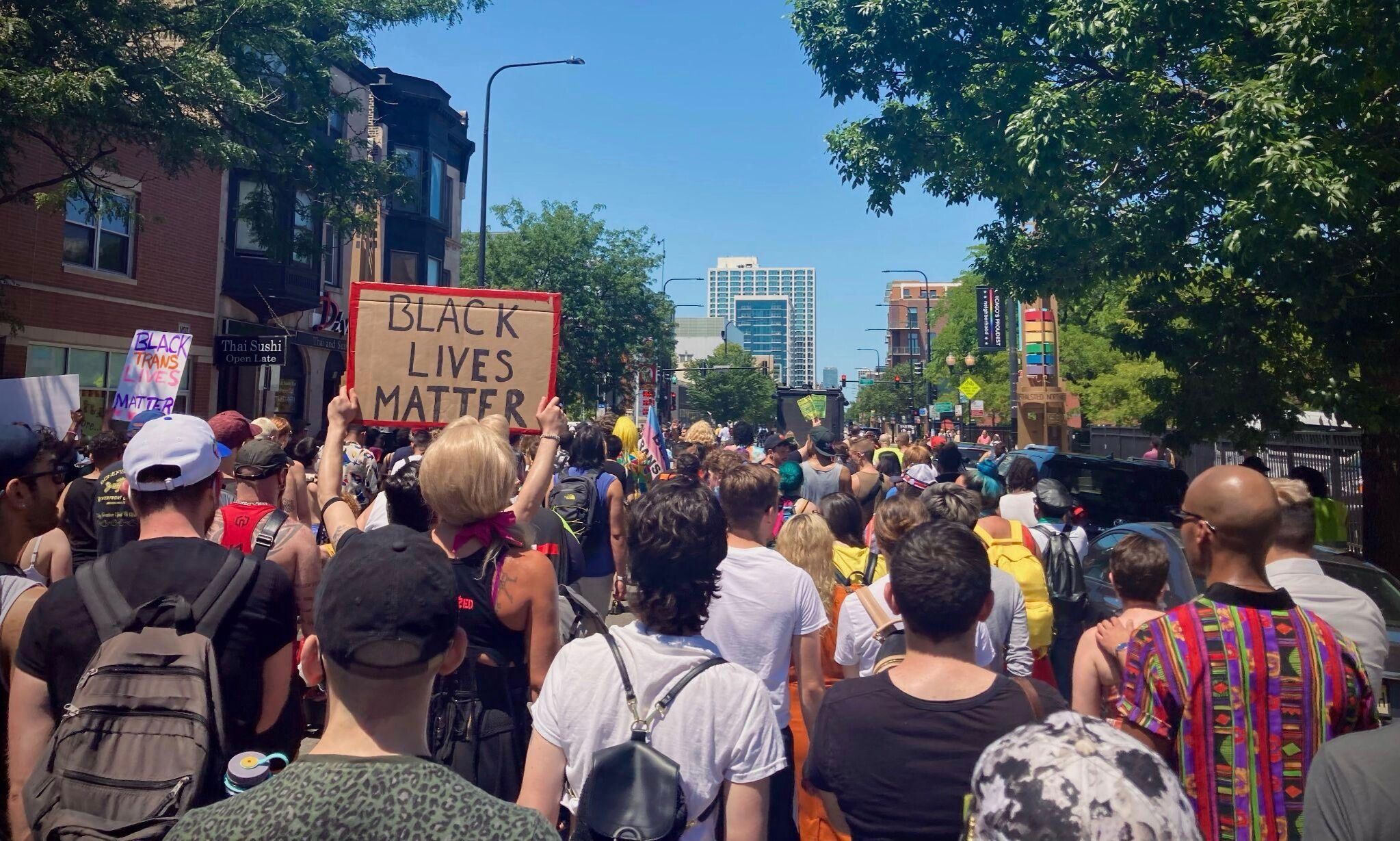 Demonstrators at the 2020 Drag March for Change.