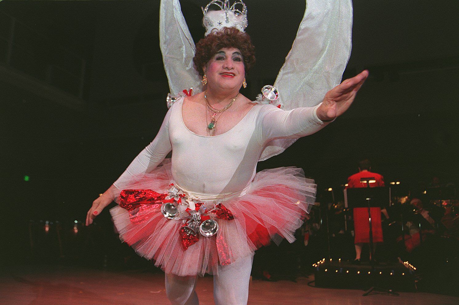 Jose Sarria a.k.a. The Widow Norton dances as the Sugar Plum Fairy during the Dance-Along Nutcracker.