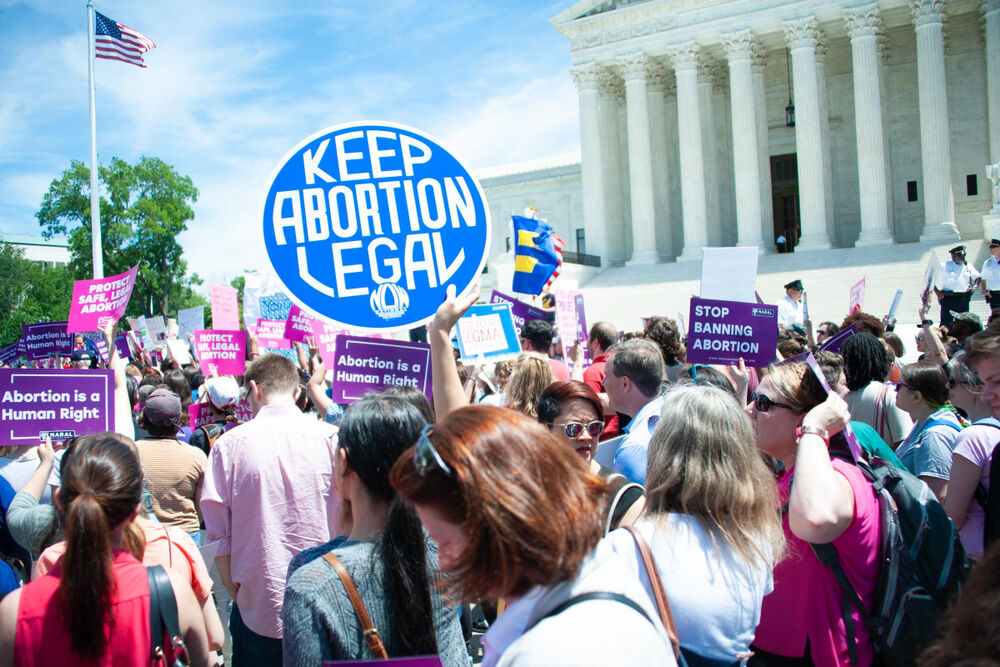 Pro-choice activists rally to stop states’ abortion bans in front of the Supreme Court in Washington, DC on May 21, 2019