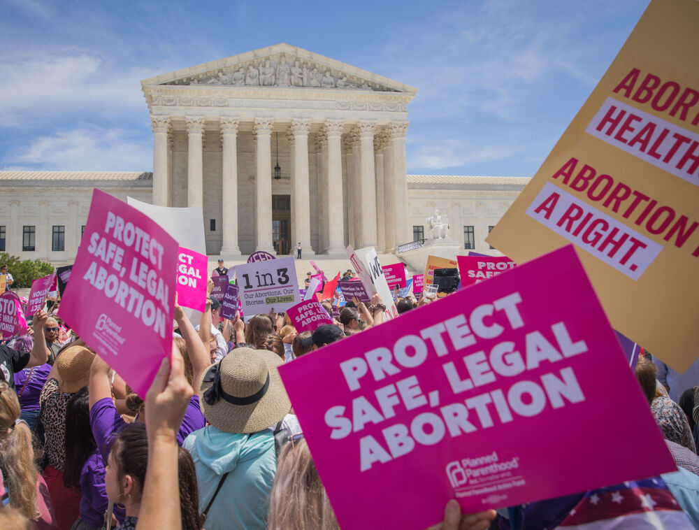 May 21, 2019: Pro-choice activists protest on the steps of the Supreme Court after states sought to pass restrictive "heart beat" abortion laws.