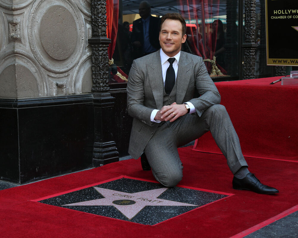 Chris Pratt by his Hollywood star