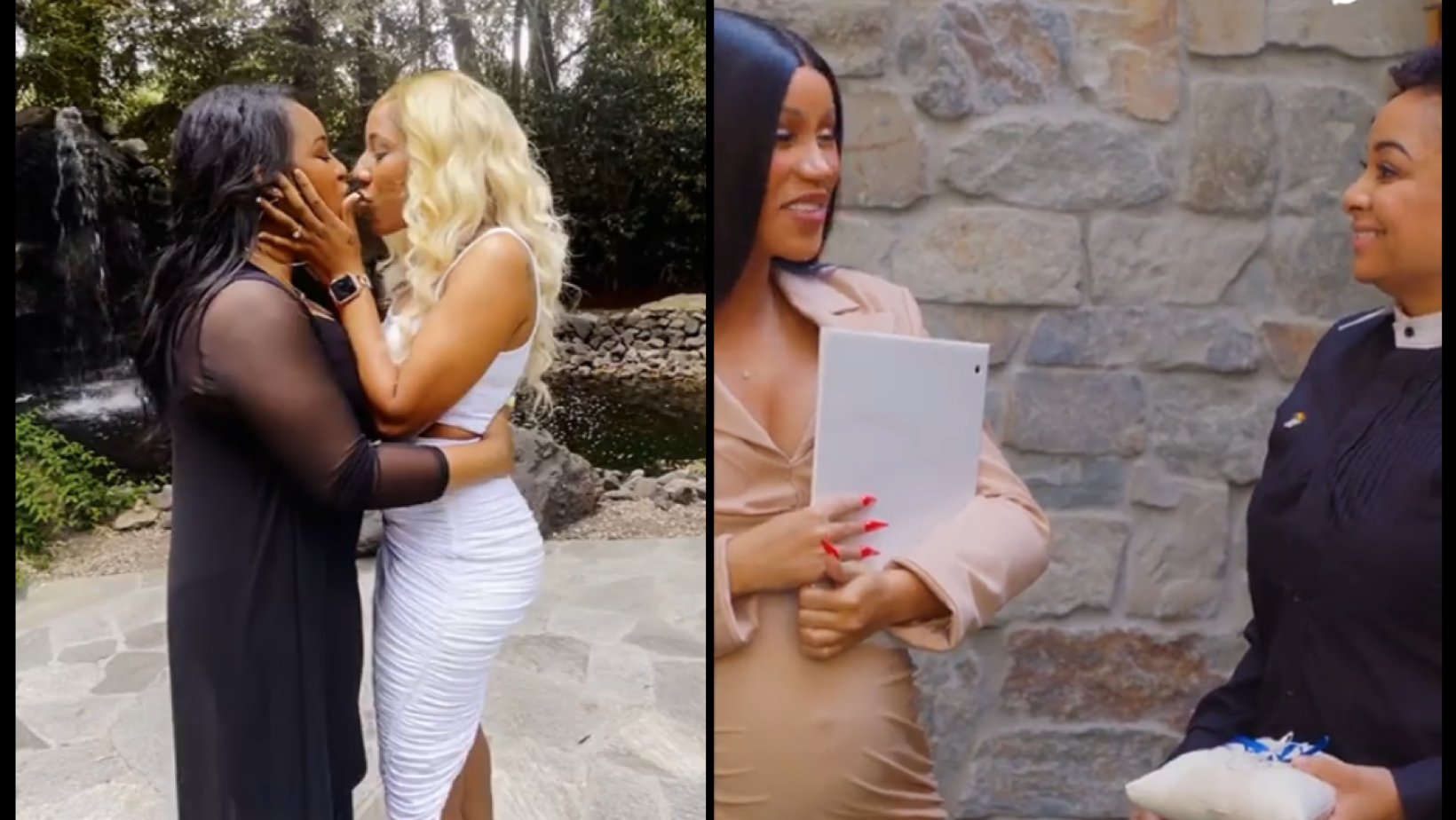 Watch these brides freak out as Raven-Symoné brings out Cardi B to officiate their wedding