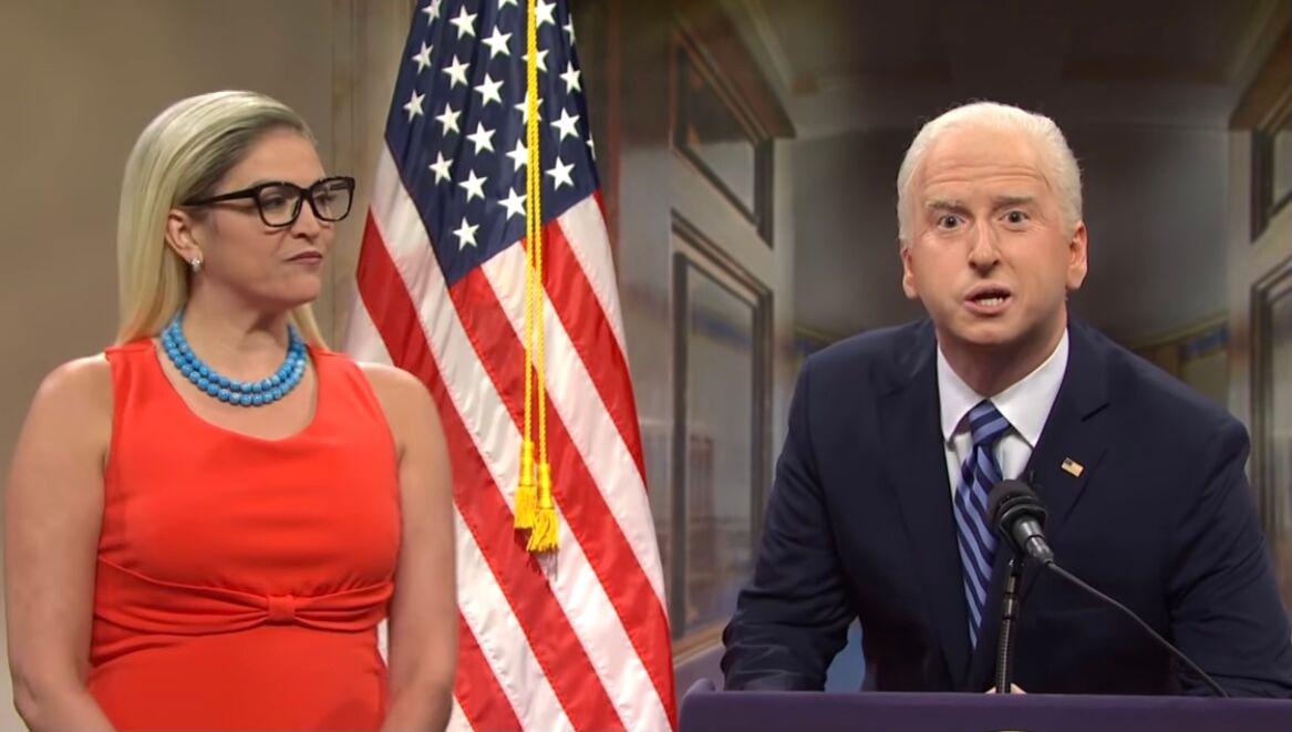 SNL's Kyrsten Sinema negotiating with Joe Biden