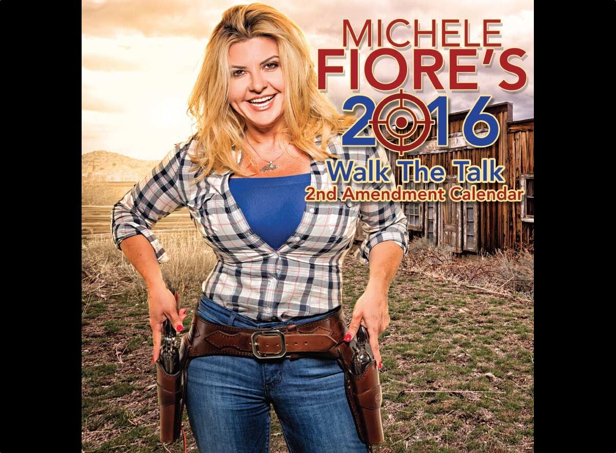 Nevada Republican Michele Fiore posing for her gun-themed calendar in 2016.