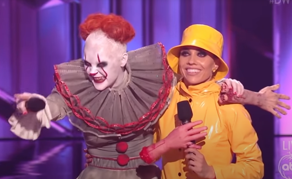 JoJo Siwa as Pennywise and Jenna Johnson as Georgie from Stephen King's "It"