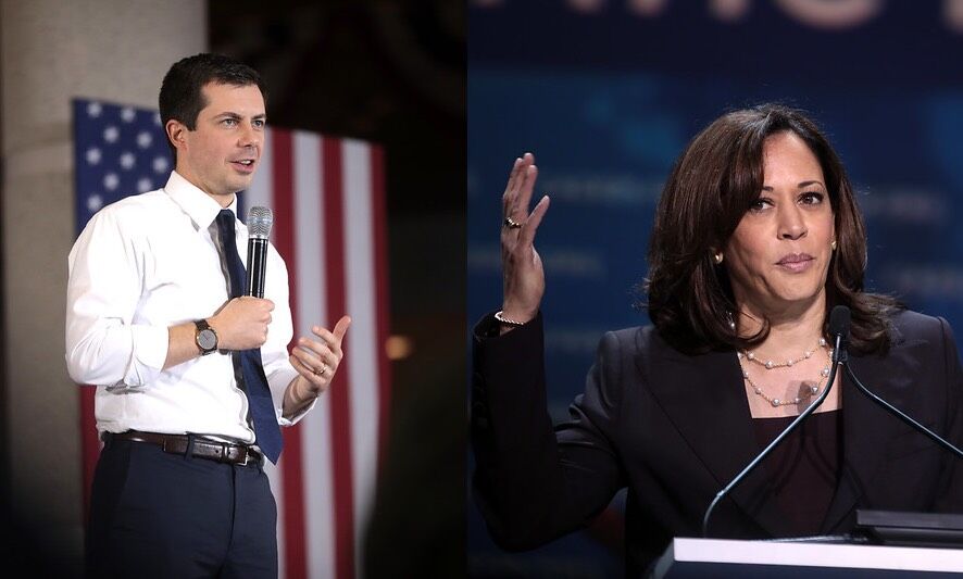 Secretary of Transportation Pete Buttigieg and Vice President Kamala Harris competed against each other in the presidential primary. Both lost to President Joe Biden.