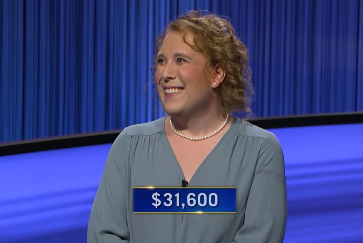 Trans Jeopardy! champ Amy Schneider helped an 83-year-old man accept ...