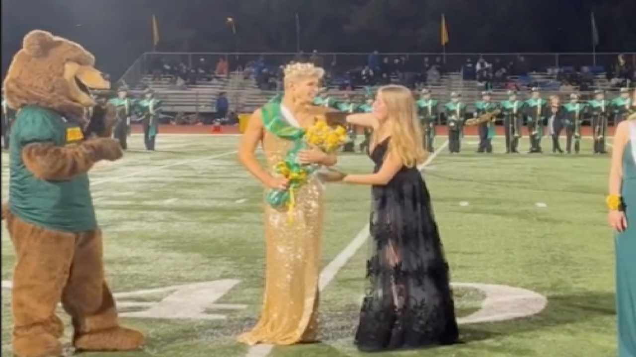 Zachary Willmore is crowned the Rock Bridge High School Homecoming Queen