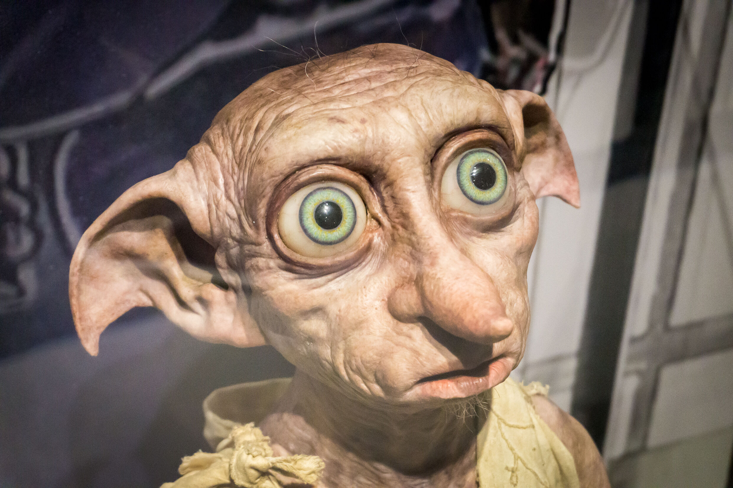 LOS ANGELES, USA - AUGUST 24, 2017: The beloved character Dobby in the Harry Potter exhibition in Warner Brothers Studio Tour in Burbank.