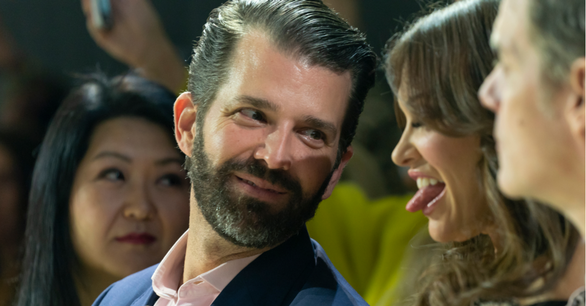 February 13, 2019: Donald Trump Jr. and Kimberly Guilfoyle attend runway for Zang Toi Fall/Winter collection during New York Fashion Week at Spring Studios