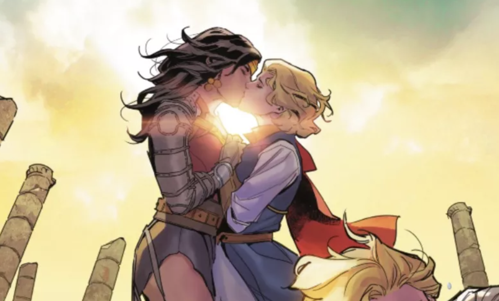 Wonder Woman and Zala-El share a romantic moment