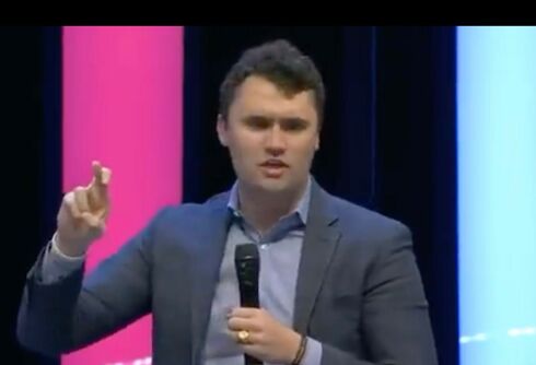 Conservative host Charlie Kirk claims the trans movement wants to turn us all into machines