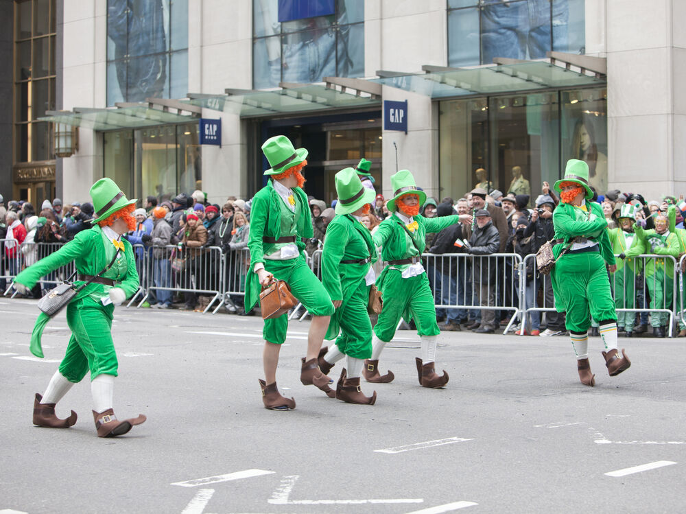 MAR 17, 2014: The annual St. Patrick's Day Parade along fifth Avenue in New York City.