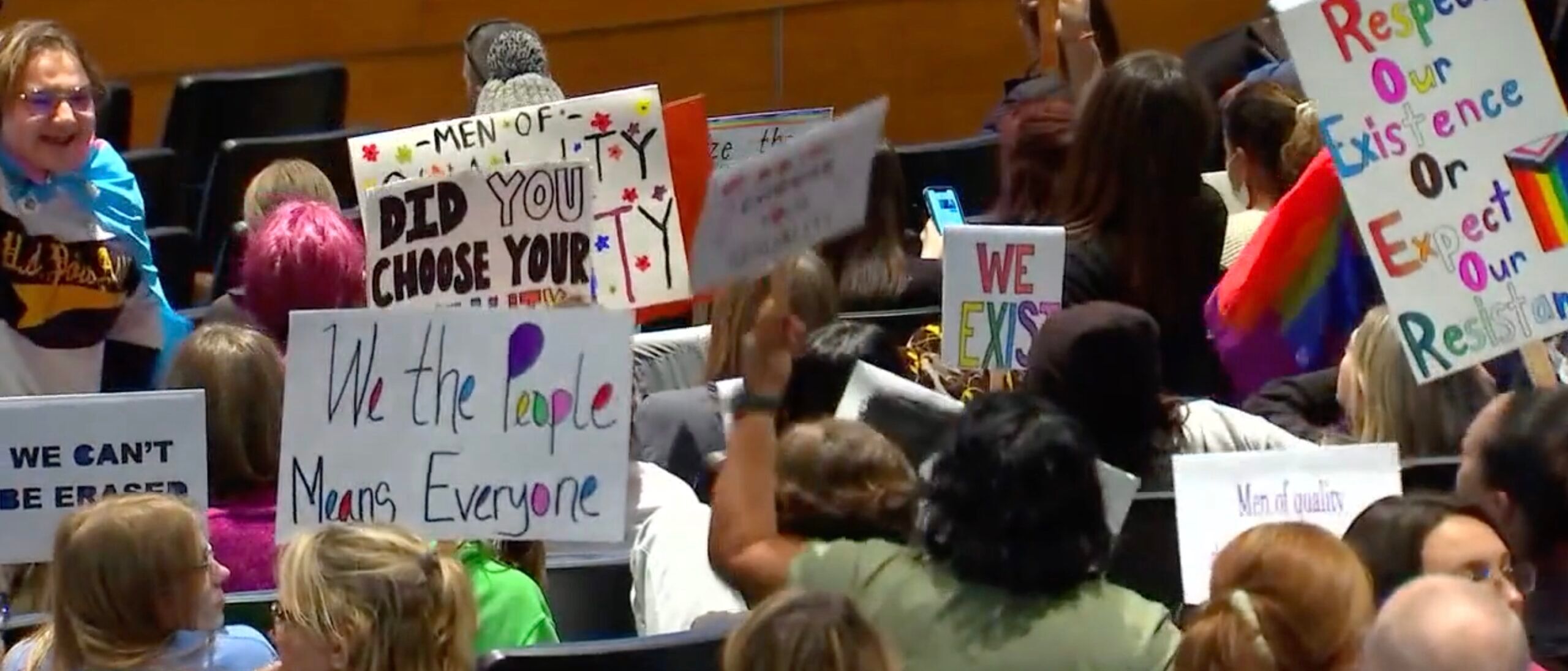 Student protestors disrupt anti-LGBTQ presentation at school board meeting