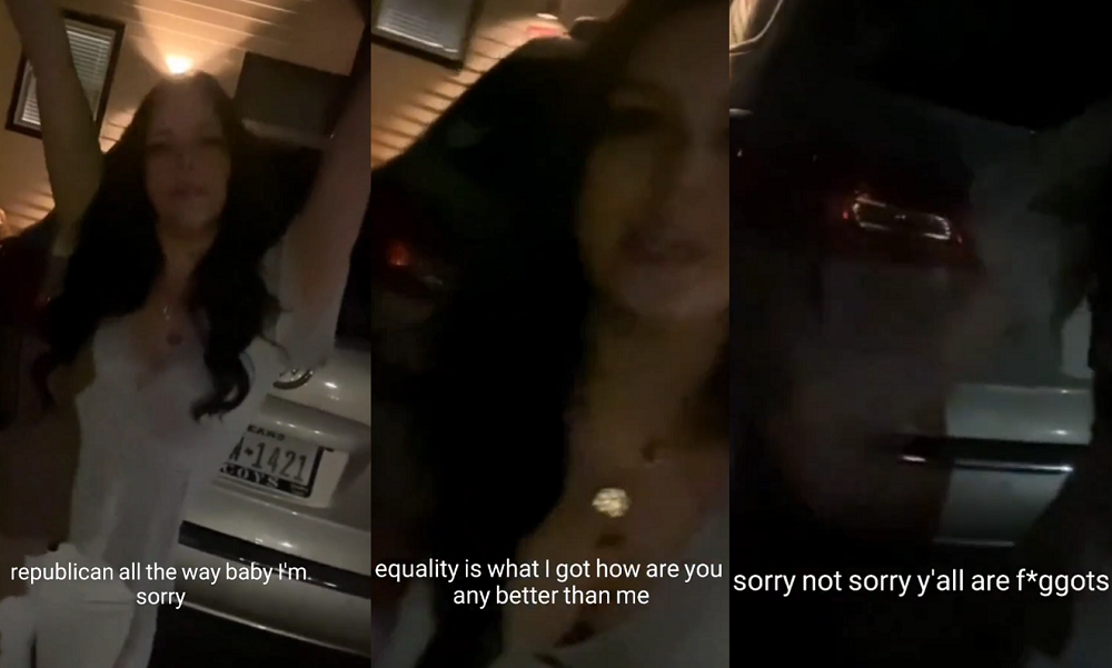 Evan Berryhill-Jewel was caught on video calling her gay neighbors slurs