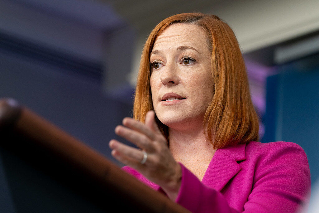 White House Press Secretary Jen Psaki holds a press briefing on Thursday, Septtember 23, 2021, in the James S. Brady Press Briefing Room of the White House.