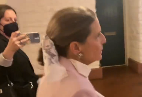 “Mean Jean” Schmidt runs away from reporters asking her about her Don’t Say Gay bill