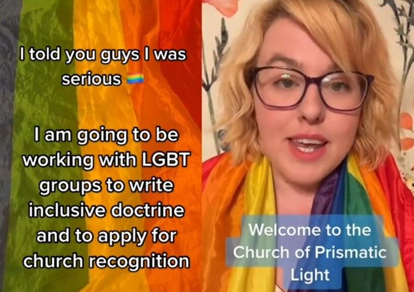 Tiffany Holloway promotes the Church of Prismatic Light