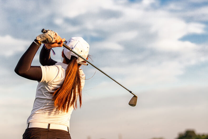 Queens University, golf coach, outing, lesbian student, lawsuit