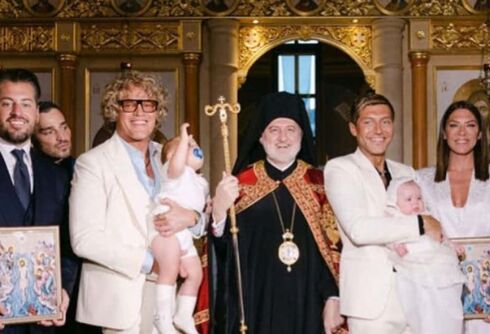 Greek Orthodox Church protests a babies’ baptism because they have two dads