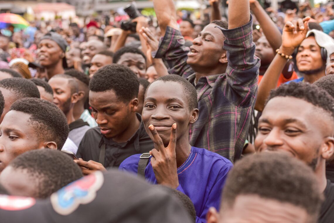 Youth attend a political rally in Tafawa Balewa square in Lagos, Nigeria on June 11, 2022
