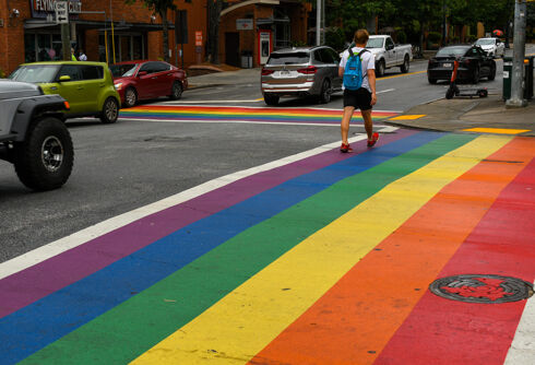 Atlanta police hunt vandal responsible for spray-painting swastika onto rainbow crosswalk