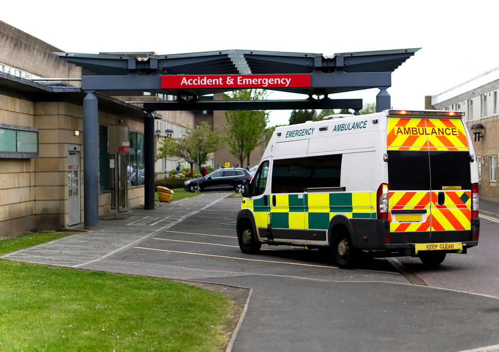 an ambulance at a hospital
