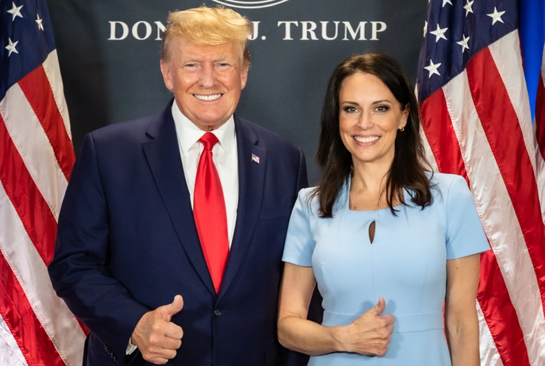 Donald Trump (l) and Tudor Dixon