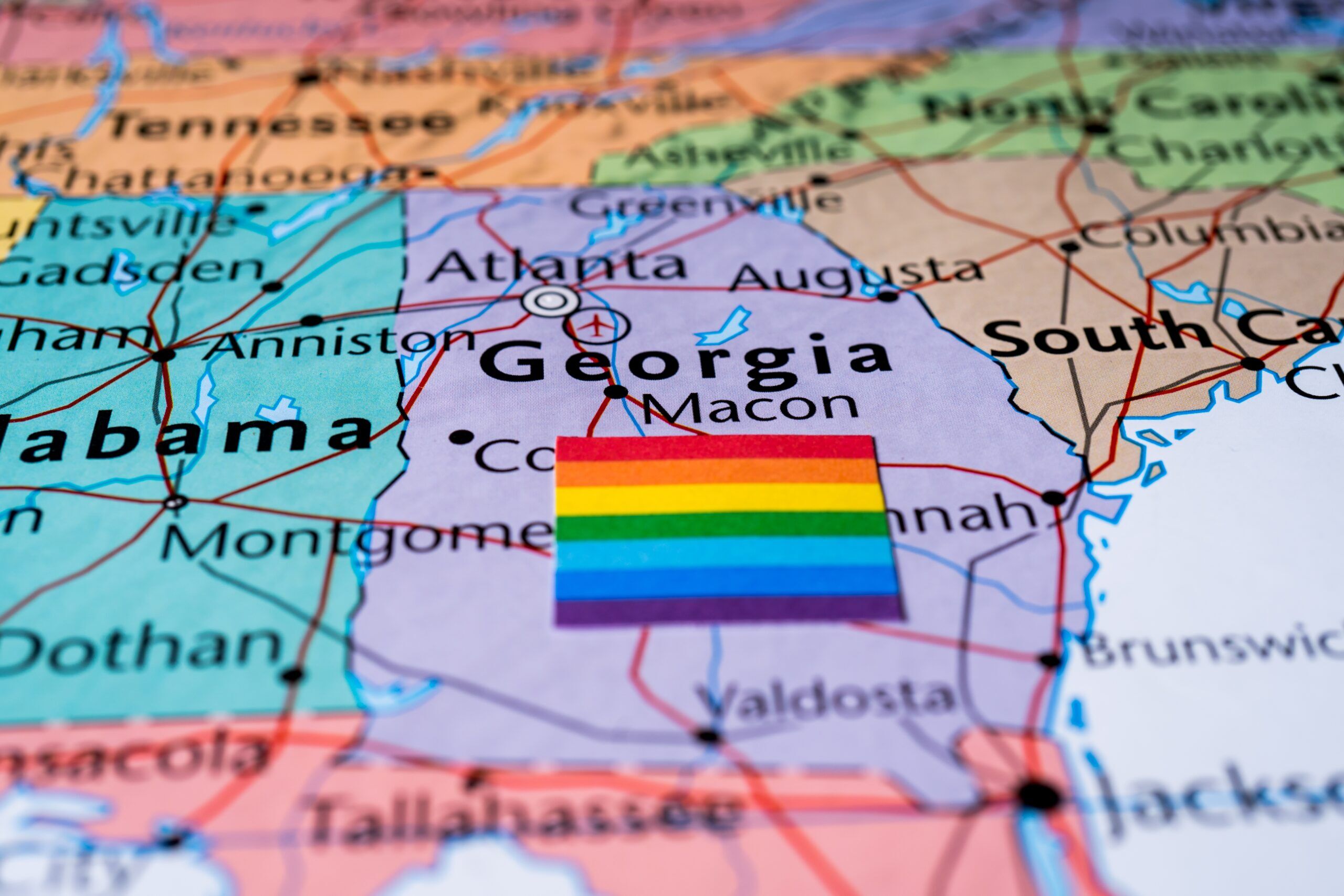 california-travel-ban-anti-lgbtq-georgia-utah-arizona-louisiana-indiana Georgia,With,Lgbt,Flag,Background