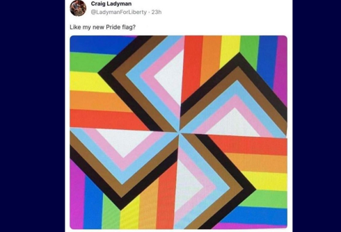 Rightwing school board candidate uses Nazi imagery to attack LGBTQ Pride flag