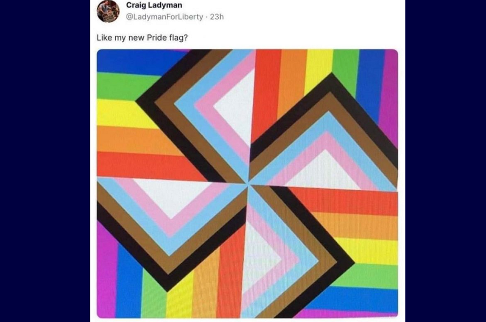Rightwing school board candidate uses Nazi imagery to attack LGBTQ Pride flag