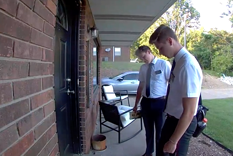 Mormon Missionaries Caught On Video Running Away From A Very Gay