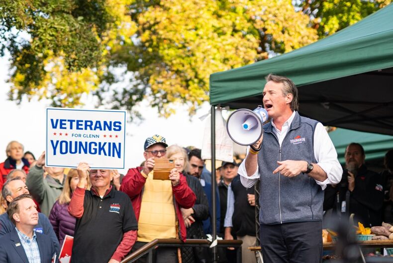 Glenn Younkin with a megaphone