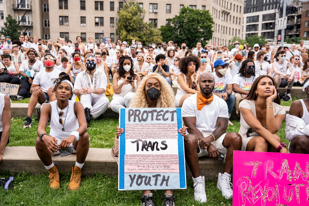 JUNE 13 2021: Protest at Brooklyn for trans youth rights