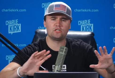 Charlie Kirk calls trans people a “throbbing middle finger to God”