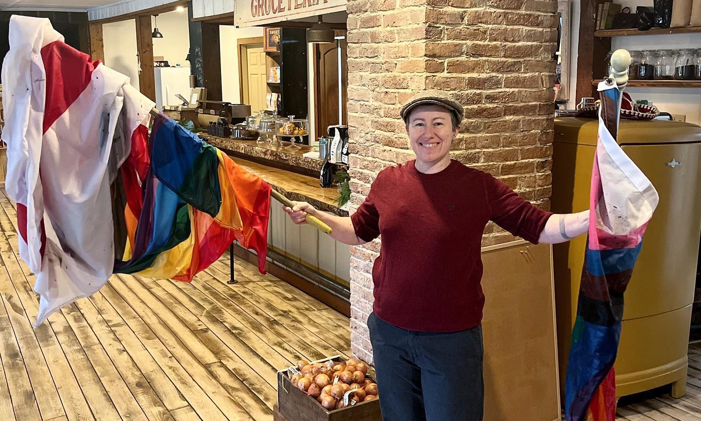 sue-littleton-rainbow-flag-bakery-vandalism-Bee’s Knees General Store and Bakery