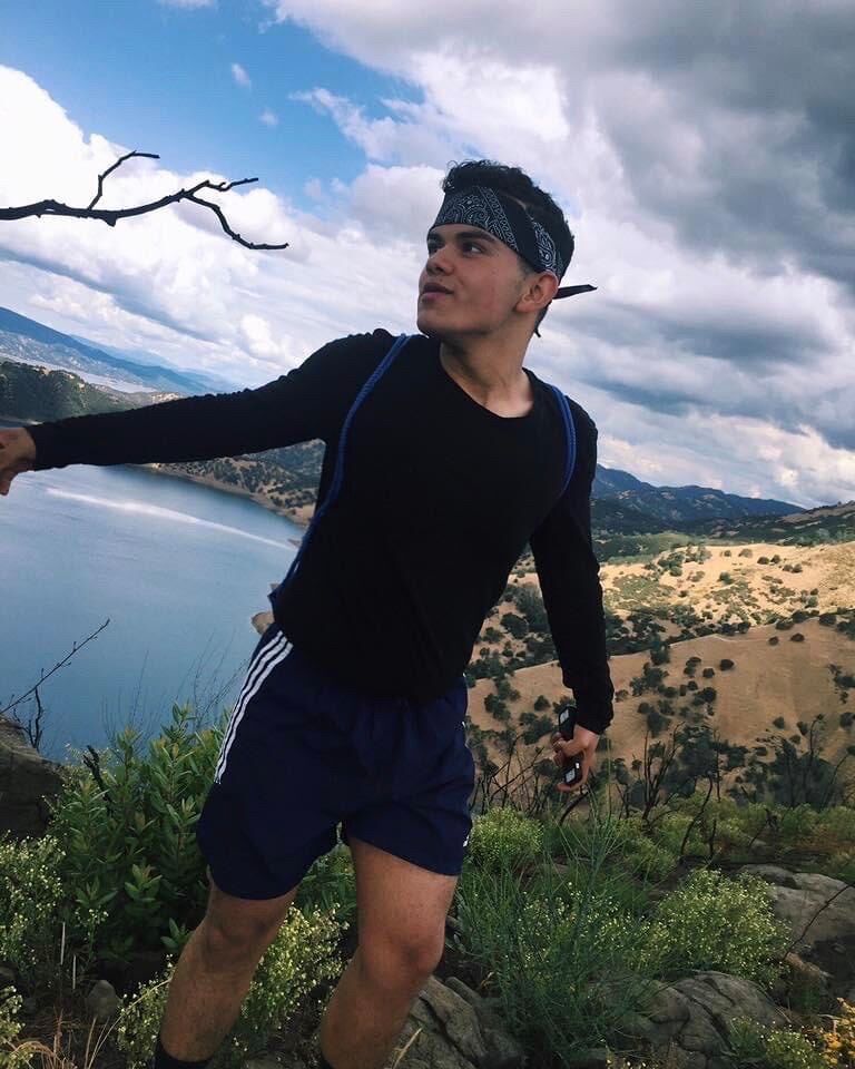 A 19-year-old Acosta hiking Lake Berryessa in California. Photo provided by Juan Acosta.