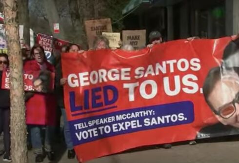 George Santos hid in his office from constituents petitioning him to resign