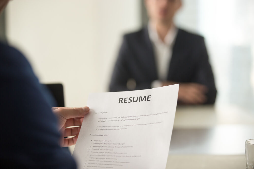 A job applicant and a resume