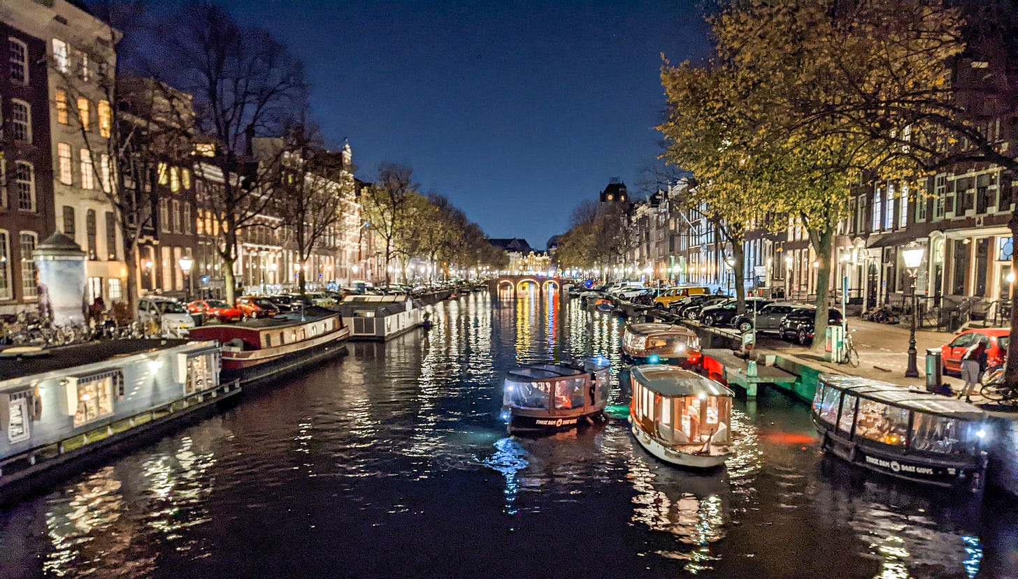 Amsterdam at night is a very magical place
