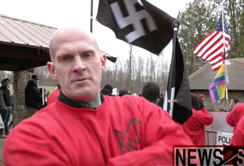 Neo-Nazis descended on a drag queen story hour event shouting “Sieg heil”