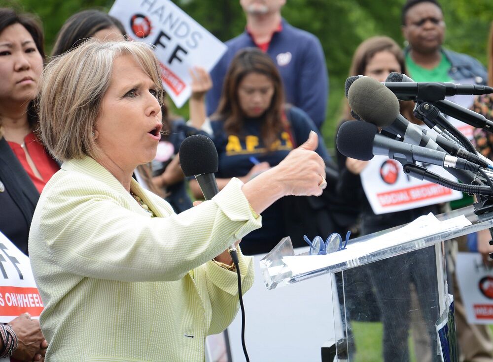 Gov. Michelle Lujan Grisham at a 2017 rally