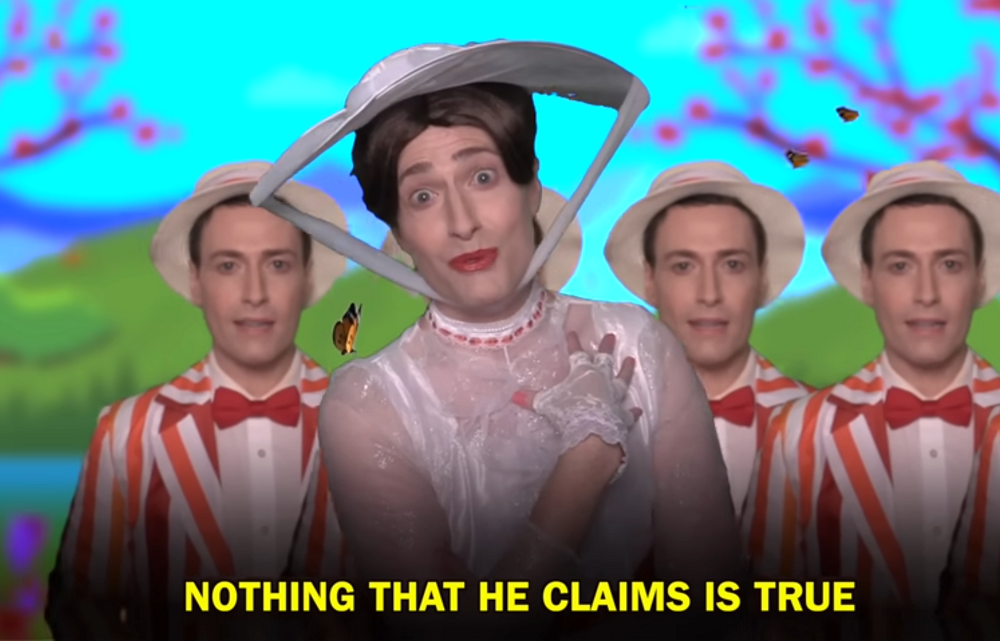 Scene from Randy Rainbow's video