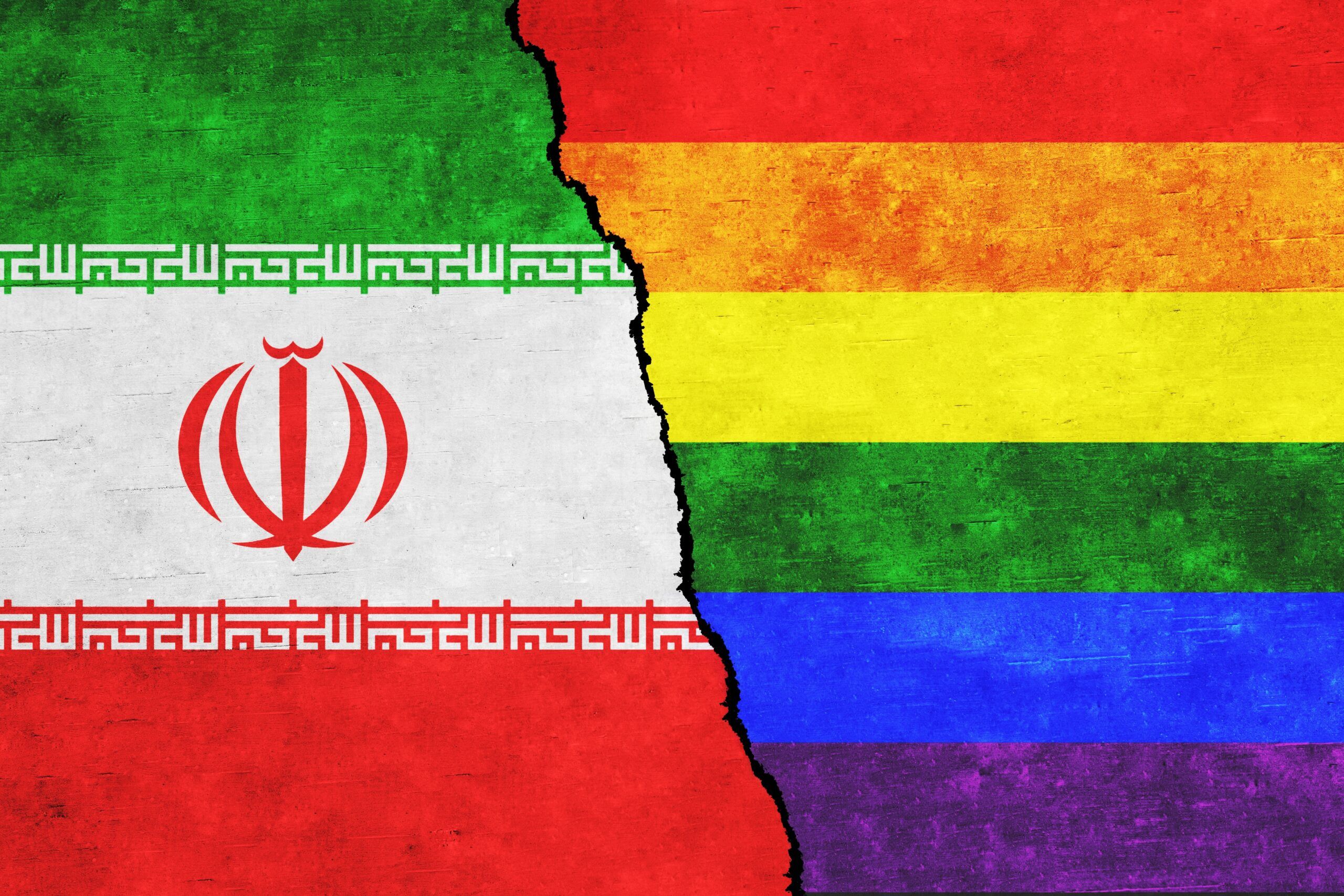 Iran and Pride flags