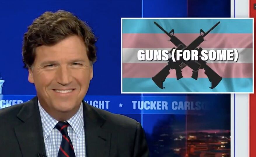 Tucker Carlson, transgender, rainbow reload, guns, LGBTQ, bigot, phobia, firearms