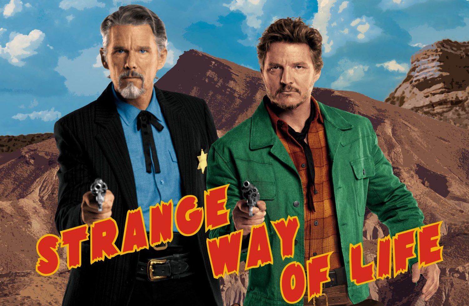 Ethan Hawke and Pedro Pascal in the poster for Strange Way of Life