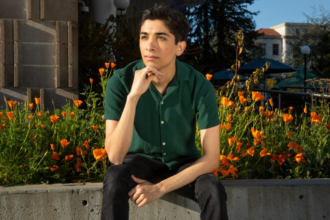 Joseph Arujo on campus at UC Berkeley. Photo by Marcel Pardo Ariza for LGBTQ Nation