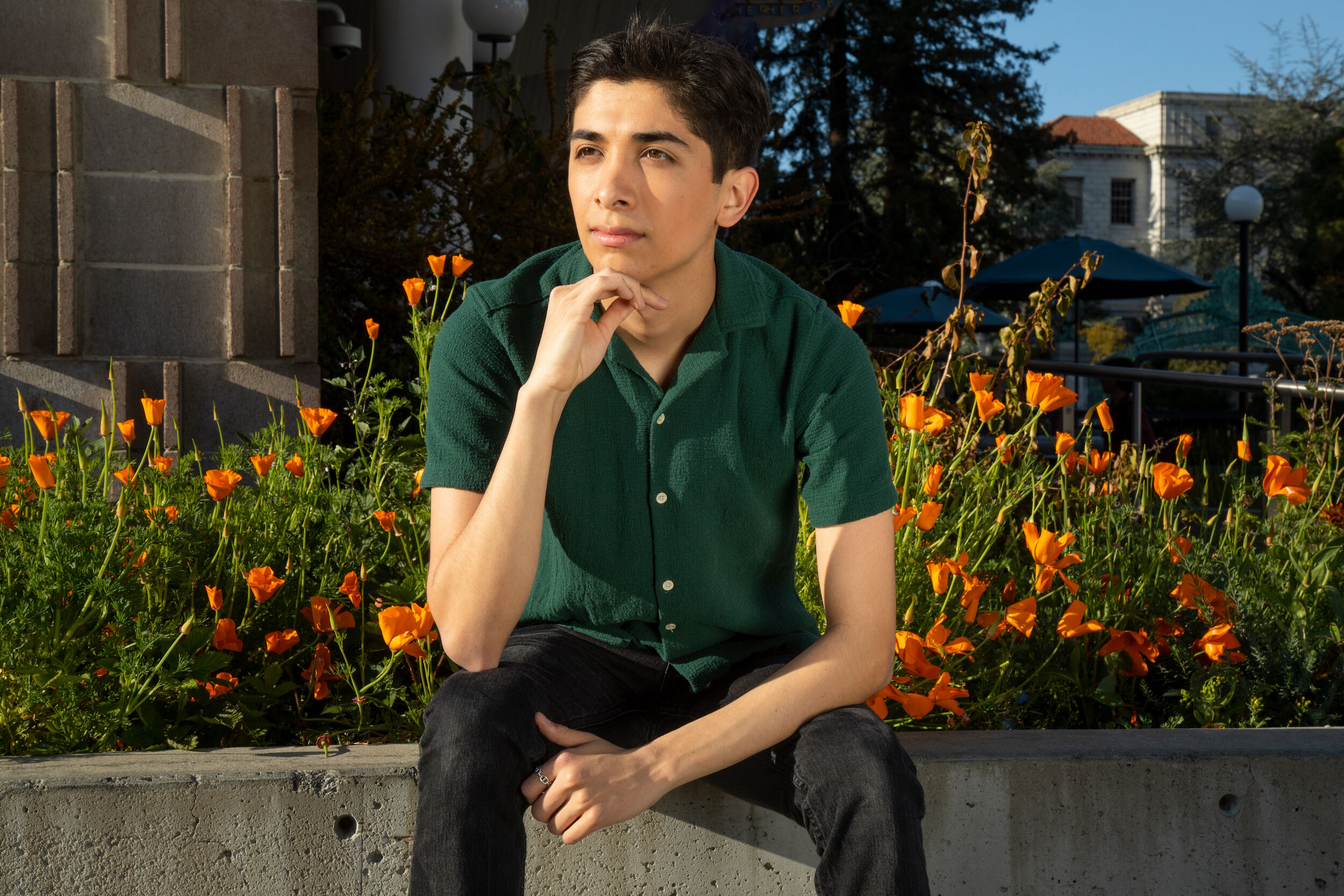 Joseph Arumo on campus at UC Berkeley. Photo by Marcel Pardo Ariza for LGBTQ Nation
