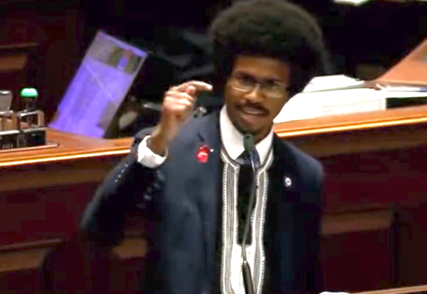 Rep. Justin J. Pearson (D) speaking before he was expelled from the Tennessee House